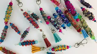 Boho Beads From Sari Scraps Tutorial #ninaribena #bohobeads #lovemeblue