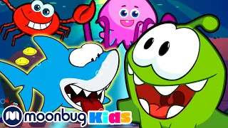 Cut The Rope - Learn Sea Animals with Om Nom! | ABC 123 Moonbug Kids | Fun Cartoons | Learning