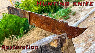 restoration abandoned very rusty hunting knife - Survival knives - Restoration DIY