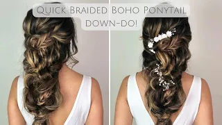 Live with Pam - Quick Braided Boho Ponytail Hairstyle! The Perfect Braided Bridal Down-Do!