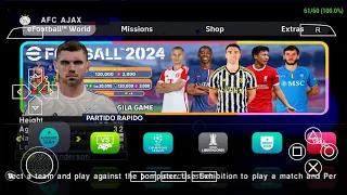 eFootball PES 2024 PPSSPP Update Winter Transfers 2024 & Kits Real Faces HD Graphics Android Offline