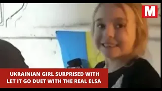 Ukrainian girl surprised with Let it Go duet with the real Elsa after going viral in bomb shelter