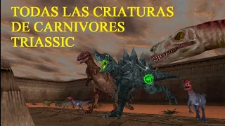 carnivores triassic todas las criaturas del juego