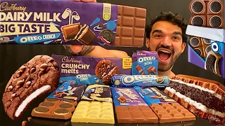 ASMR MILKA & OREO CHOCOLATE MUKBANG DESSERT PARTY, CHOCOLATE BARS EATING SOUNDS