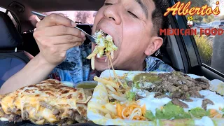Alberto’s Mexican Food Mukbang || Carne Asada Fries + Carne Asada Quesadillas