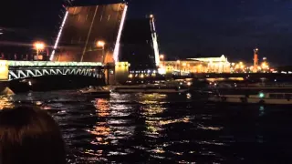 Opening of the Palace Bridge, Saint Petersburg, Russia