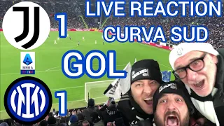 Derubati | Juventus Inter 1-1 | Gol Vlahovic Lautaro | Live reaction curva sud Allianz stadium