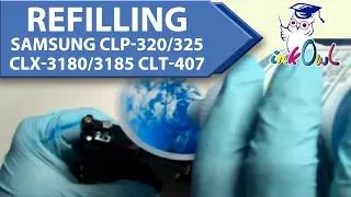 How to Refill Samsung CLP-320 CLP-325 CLX-3180 CLX-3185 CLT-407