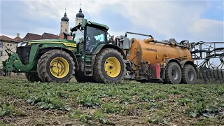 John Deere 8R 370 mit Veenhuis 20 m³ XXL beim Naturdünger ausbringen!