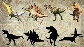 CUTE ANIMALS Dinosaurs, Monolophosaurus, Stegosaurus, Pteranodon, Tyrannosaurus 귀여운 동물 공룡 티라노사우르스