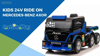 Mercedes Axor With Trailer Kids Ride On Lorry 24v Electric Toy Car | Outside Play