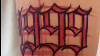 Freehand Lettering tattoo 1999