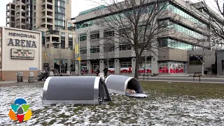 The city rolls out new thermal shelters to keep homeless people warm