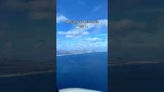 Landing at Lanzarote Airport in the Canary Islands