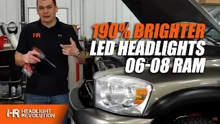 190% BRIGHTER HEADLIGHTS! 06-08 Ram LED Headlight and LED Turn Signal Bulbs Install