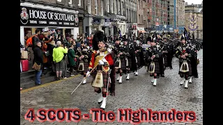 4 SCOTS The Highlanders hike up The Royal Mile (Edinburgh)