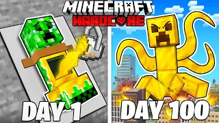 I Survived 100 Days as a GOLDEN CREEPER in HARDCORE Minecraft