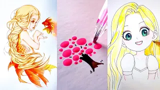 SATISFYING Art To Help You Relax 😊 Cool Anime art. Awesome Drawing Compilation