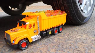 Crushing Crunchy & Soft Things by Car | EXPERIMENT: Truck loaded with Orbeez VS Car wheel