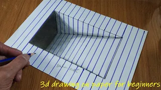 3d drawing on paper for beginners - drawing a ramp