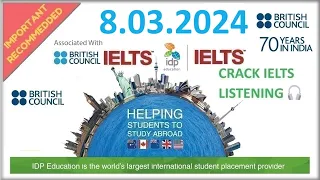 BRITISH COUNCIL IELTS LISTENING PRACTICE TEST - 8.03.2024