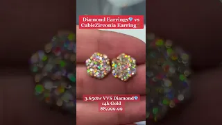 Diamond Earrings vs Cubic Zirconia Earrings by Ijaz Jewelers