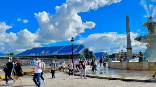 Paris France - Paris Walking Tour 4K - Place de la Concorde - Champs-Elysées - Olympic Game Venue