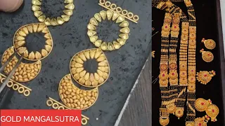 Gold wedding mangalsutra designs of 100 grams, How to make gold jewellery ornaments, Hand made