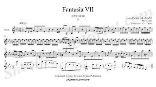 Telemann : Fantasia No. 7, TWV 40:20 (2/4 : Allegro) -- Urtext