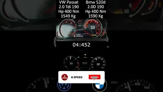 Bmw G30 520d VS Vw Passat 2.0 tdi 190 Hp 0-100 Race Hız deneme testi acceleration Battle Speed pov