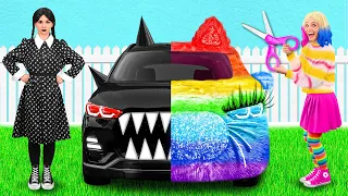 Coche Arcoiris vs Coche Negro Desafío | Desafíos Divertidos por KiKi Challenge