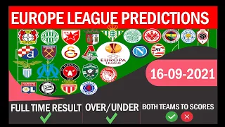 Europa League Predictions (16.09.2021)|Football Predictions Today|Uel Predictions