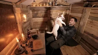 Log Cabin Life: Alone with my Dog in the Off Grid Pallet Wood Cabin