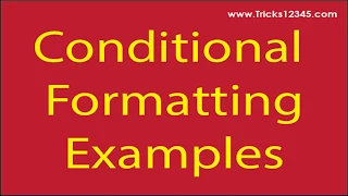 VBA Macros:  Conditional Formatting Examples