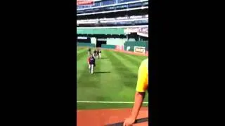 Baseball player confronts a heckler