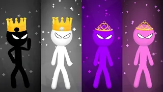 Kings vs Queens in Stickman party 😱 MINIGAMES | Gameplay 1 2 3 4 Player
