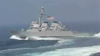 Navy ship taking "evasive action"