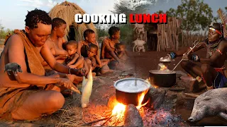 Hadzabe Tribe | Watch How They Cook  Lunch | You will be surprised | African Village Life