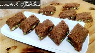 vermicelli Baklava | Easy and quick Arabian sweet | How to make Baklava | Turkish recipe in 10 mins.