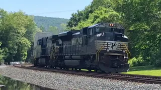 NS, Amtrak, and Juniata Valley trains in Lewistown and Granville, Pa
