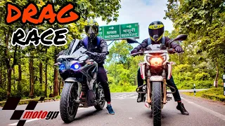 Pulsar RS200 vs Apache RTR 200 4v Drag Race ||  pulsar vs apache || #AR07_Rider