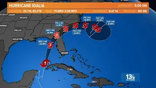 Hurricane Idalia approaching Florida with strong winds and rains