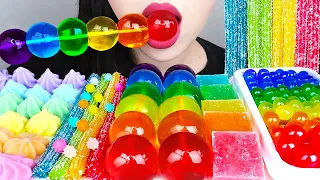 MOST POPULAR FOOD FOR ASMR *RAINBOW PARTY* POPPING BOBA, JEWELRY JELLY, GUMMY, COOKIES MUKBANG