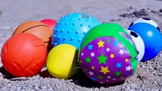 Learn Different Ball Names with Funny Music Roll Down The Hill