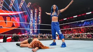 Sasha Banks appears on Raw to attack Becky Lynch and Bianca Belair: Raw, October 4, 2021