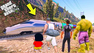 Franklin & Shinchan First Bullet Train Experience in GTA 5 ! | GTA 5 AVENGERS