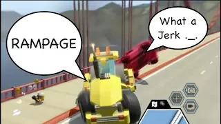 STEAMROLLER DESTROYING OTHER CARS NO ONE SURVIVES!!! Lego City Undercover Car Trolling