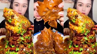 ASMR MUKBANG | Spicy Fish Curry Eating Soothing Sounds | Chicken Head | Mukbang Eating Challenge