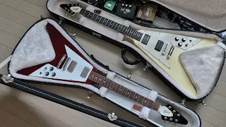 Gibson 67 Flying  V reissue  white and cherry