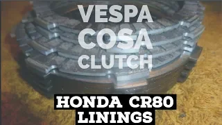 HONDA cr80 LININGS for vespa COSA2 CLUTCH/ 2thin original linings / FMPguides - Solid PASSion /